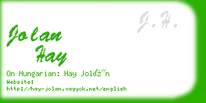 jolan hay business card